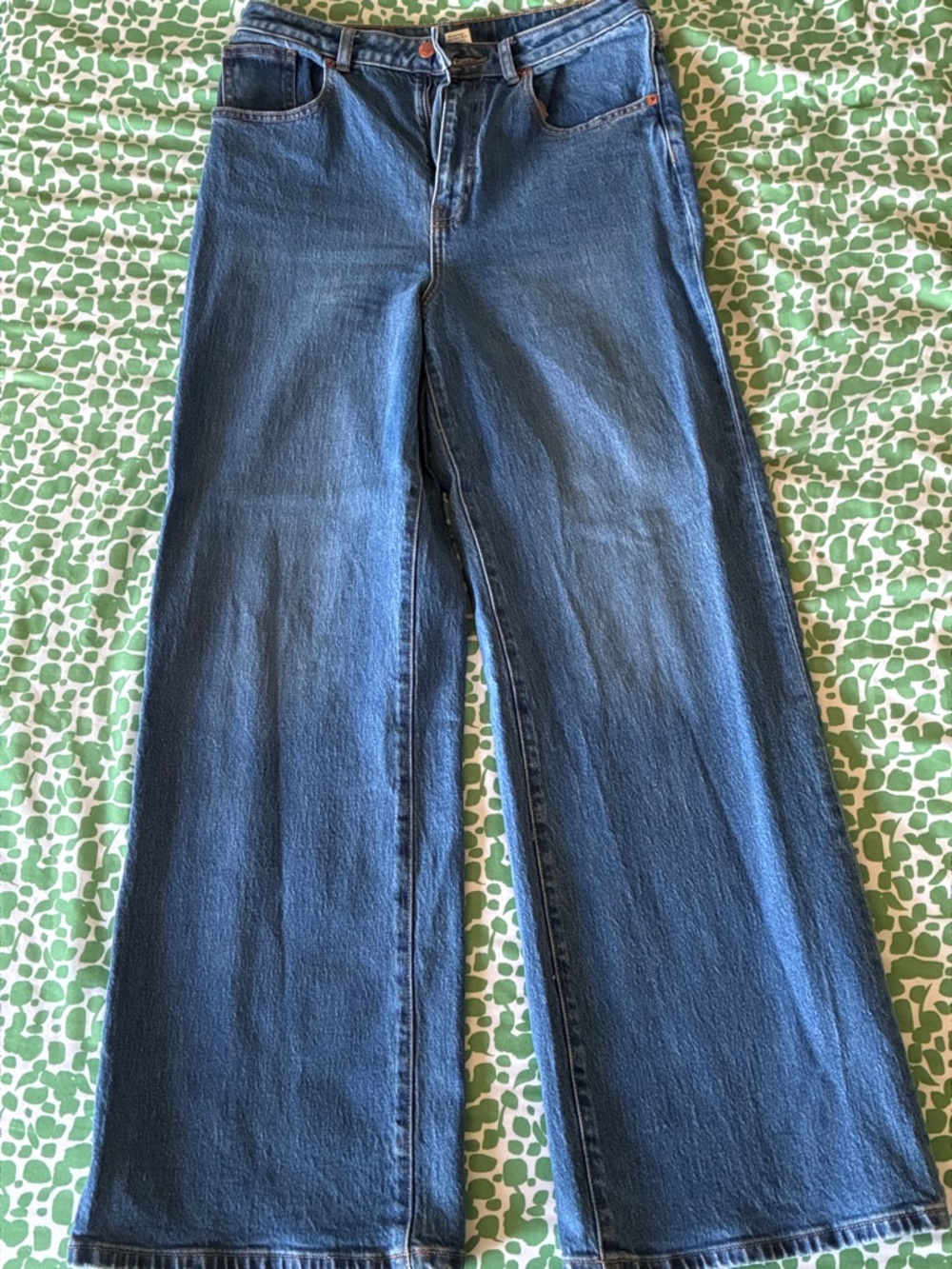 PINK Victoria's Secret Wide-Leg Jeans in Dark Blue Denim